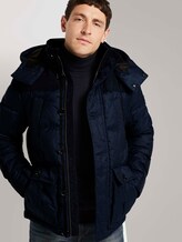 Gesteppte Winterjacke mit Kapuze - Männer - Blue Brushed Herringbone Gesteppte Winterjacke mit Kapuze - Männer - Blue Brushed Herringbone - 5 - TOM TAILOR