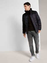 Gesteppte Winterjacke mit Kapuze - Männer - grey twill structure Gesteppte Winterjacke mit Kapuze - Männer - grey twill structure - 3 - TOM TAILOR