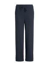 TOM TAILOR Damen Lea Flared Hose mit breitem Bund, blau, Gr.46/32