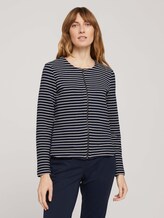 Gestreifter Blazer mit Struktur - Frauen - navy ottoman stripe Gestreifter Blazer mit Struktur - Frauen - navy ottoman stripe - 1 - TOM TAILOR