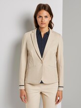 Jersey Blazer mit Ripp-Einsätzen - Frauen - cloud grey melange Jersey Blazer mit Ripp-Einsätzen - Frauen - cloud grey melange - 1 - TOM TAILOR