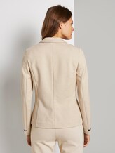 Jersey Blazer mit Ripp-Einsätzen - Frauen - cloud grey melange Jersey Blazer mit Ripp-Einsätzen - Frauen - cloud grey melange - 2 - TOM TAILOR