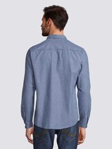 Striped shirt with a chest pocket - Men - blue with white thin stripe Striped shirt with a chest pocket - Men - blue with white thin stripe - 2 - TOM TAILOR