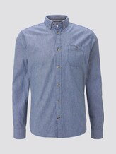 Striped shirt with a chest pocket - Men - blue with white thin stripe Striped shirt with a chest pocket - Men - blue with white thin stripe - 7 - TOM TAILOR
