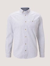 Gestreiftes Hemd mit Brusttasche - Männer - white base navy stripes Gestreiftes Hemd mit Brusttasche - Männer - white base navy stripes - 7 - TOM TAILOR