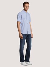Gestreiftes Kurzarm-Hemd mit Brusttasche - Männer - light blue with white stripes Gestreiftes Kurzarm-Hemd mit Brusttasche - Männer - light blue with white stripes - 3 - TOM TAILOR