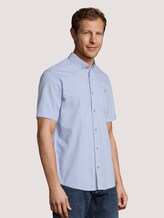 Gestreiftes Kurzarm-Hemd mit Brusttasche - Männer - light blue with white stripes Gestreiftes Kurzarm-Hemd mit Brusttasche - Männer - light blue with white stripes - 5 - TOM TAILOR