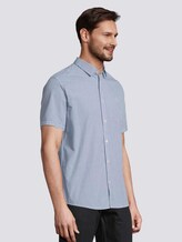 Kariertes Kurzarm-Hemd mit Brusttasche - Männer - light blue fil a fil vichy Kariertes Kurzarm-Hemd mit Brusttasche - Männer - light blue fil a fil vichy - 5 - TOM TAILOR