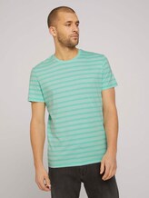 gestreiftes T-Shirt - Männer - lucite green fine stripe gestreiftes T-Shirt - Männer - lucite green fine stripe - 1 - TOM TAILOR