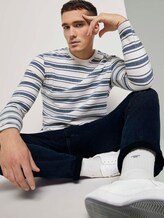 Gestreiftes Langarmshirt mit Struktur - Männer - after dark blue Gestreiftes Langarmshirt mit Struktur - Männer - after dark blue - 5 - TOM TAILOR