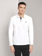 Langarm Poloshirt mit Bio-Baumwolle - Männer - Off White Langarm Poloshirt mit Bio-Baumwolle - Männer - Off White - 1 - TOM TAILOR
