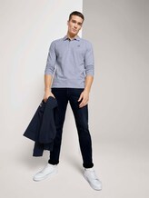 Langarm Poloshirt mit Bio-Baumwolle - Männer - Light Stone Grey Melange Langarm Poloshirt mit Bio-Baumwolle - Männer - Light Stone Grey Melange - 3 - TOM TAILOR
