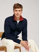 Sweatjacke mit Stehkragen - Männer - Dark Blue Sweatjacke mit Stehkragen - Männer - Dark Blue - 5 - TOM TAILOR