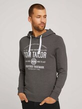 Hoodie mit Logoprint - Männer - Cyber Grey Melange Hoodie mit Logoprint - Männer - Cyber Grey Melange - 1 - TOM TAILOR