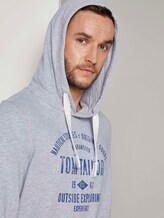 Hoodie mit Logoprint - Männer - Light Stone Grey Melange Hoodie mit Logoprint - Männer - Light Stone Grey Melange - 9 - TOM TAILOR
