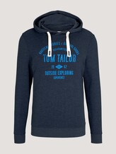 Hoodie mit Logoprint - Männer - sky captain blue white melange Hoodie mit Logoprint - Männer - sky captain blue white melange - 7 - TOM TAILOR