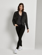 Wildleder-Bikerjacke mit Teddykragen - Frauen - Deep Black Wildleder-Bikerjacke mit Teddykragen - Frauen - Deep Black - 3 - TOM TAILOR Denim
