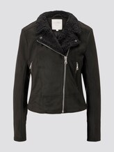 Wildleder-Bikerjacke mit Teddykragen - Frauen - Deep Black Wildleder-Bikerjacke mit Teddykragen - Frauen - Deep Black - 7 - TOM TAILOR Denim