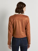 Wildleder-Bikerjacke mit Teddykragen - Frauen - burnt hazelnut brown Wildleder-Bikerjacke mit Teddykragen - Frauen - burnt hazelnut brown - 2 - TOM TAILOR Denim