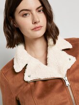 Wildleder-Bikerjacke mit Teddykragen - Frauen - burnt hazelnut brown Wildleder-Bikerjacke mit Teddykragen - Frauen - burnt hazelnut brown - 9 - TOM TAILOR Denim