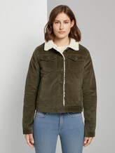 Cordjacke mit Futter und Fellkragen - Frauen - deep olive green Cordjacke mit Futter und Fellkragen - Frauen - deep olive green - 1 - TOM TAILOR Denim