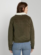 Cordjacke mit Futter und Fellkragen - Frauen - deep olive green Cordjacke mit Futter und Fellkragen - Frauen - deep olive green - 2 - TOM TAILOR Denim
