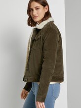 Cordjacke mit Futter und Fellkragen - Frauen - deep olive green Cordjacke mit Futter und Fellkragen - Frauen - deep olive green - 5 - TOM TAILOR Denim
