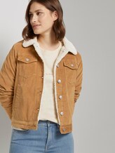 Lined corduroy jacket with fur collar - Women - fudge brown Lined corduroy jacket with fur collar - Women - fudge brown - 5 - TOM TAILOR Denim