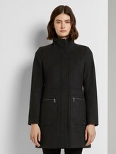 Wollmantel mit Reißverschlusstaschen - Frauen - Deep Black Wollmantel mit Reißverschlusstaschen - Frauen - Deep Black - 1 - TOM TAILOR Denim