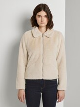 Kurze Kunstfell Jacke - Frauen - dusty beige Kurze Kunstfell Jacke - Frauen - dusty beige - 1 - TOM TAILOR Denim