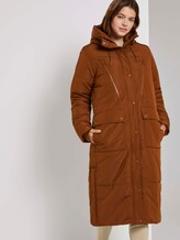 Lange gewatteerde jas met hoodie - Vrouwen - burnt hazelnut brown Lange gewatteerde jas met hoodie - Vrouwen - burnt hazelnut brown - 5 - TOM TAILOR Denim