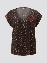 Gemusterte Kurzarm-Tunikabluse - Frauen - black red flower print Gemusterte Kurzarm-Tunikabluse - Frauen - black red flower print - 7 - TOM TAILOR Denim