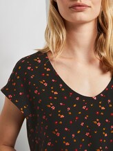 Gemusterte Kurzarm-Tunikabluse - Frauen - black red flower print Gemusterte Kurzarm-Tunikabluse - Frauen - black red flower print - 9 - TOM TAILOR Denim
