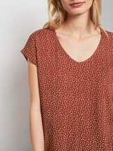 Gemusterte Kurzarm-Tunikabluse - Frauen - rust white dot Gemusterte Kurzarm-Tunikabluse - Frauen - rust white dot - 9 - TOM TAILOR Denim