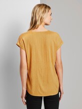 Gemusterte Kurzarm-Tunikabluse - Frauen - yellow white dot Gemusterte Kurzarm-Tunikabluse - Frauen - yellow white dot - 2 - TOM TAILOR Denim