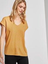 Gemusterte Kurzarm-Tunikabluse - Frauen - yellow white dot Gemusterte Kurzarm-Tunikabluse - Frauen - yellow white dot - 5 - TOM TAILOR Denim