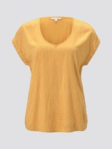 Gemusterte Kurzarm-Tunikabluse - Frauen - yellow white dot Gemusterte Kurzarm-Tunikabluse - Frauen - yellow white dot - 7 - TOM TAILOR Denim