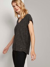 Gemusterte Kurzarm-Tunikabluse - Frauen - black white dot Gemusterte Kurzarm-Tunikabluse - Frauen - black white dot - 5 - TOM TAILOR Denim