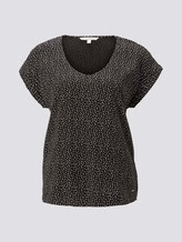 Gemusterte Kurzarm-Tunikabluse - Frauen - black white dot Gemusterte Kurzarm-Tunikabluse - Frauen - black white dot - 7 - TOM TAILOR Denim