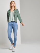 Gemusterte Kurzarm-Tunikabluse - Frauen - mineral blue vertical stripe Gemusterte Kurzarm-Tunikabluse - Frauen - mineral blue vertical stripe - 3 - TOM TAILOR Denim