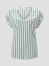 Gemusterte Kurzarm-Tunikabluse - Frauen - mineral blue vertical stripe Gemusterte Kurzarm-Tunikabluse - Frauen - mineral blue vertical stripe - 7 - TOM TAILOR Denim