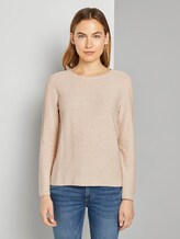 Strukturierter Pullover - Frauen - desert sand melange Strukturierter Pullover - Frauen - desert sand melange - 1 - TOM TAILOR