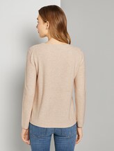 Strukturierter Pullover - Frauen - desert sand melange Strukturierter Pullover - Frauen - desert sand melange - 2 - TOM TAILOR