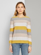Strukturierter Pullover - Frauen - camel ottoman stripe Strukturierter Pullover - Frauen - camel ottoman stripe - 1 - TOM TAILOR