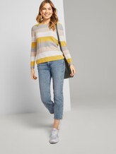 Strukturierter Pullover - Frauen - camel ottoman stripe Strukturierter Pullover - Frauen - camel ottoman stripe - 3 - TOM TAILOR