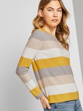 Strukturierter Pullover - Frauen - camel ottoman stripe Strukturierter Pullover - Frauen - camel ottoman stripe - 5 - TOM TAILOR