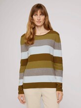 Strukturierter Pullover - Frauen - green block stripe Strukturierter Pullover - Frauen - green block stripe - 1 - TOM TAILOR