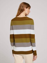 Strukturierter Pullover - Frauen - green block stripe Strukturierter Pullover - Frauen - green block stripe - 2 - TOM TAILOR