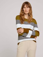 Strukturierter Pullover - Frauen - green block stripe Strukturierter Pullover - Frauen - green block stripe - 5 - TOM TAILOR