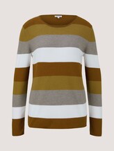 Strukturierter Pullover - Frauen - green block stripe Strukturierter Pullover - Frauen - green block stripe - 7 - TOM TAILOR